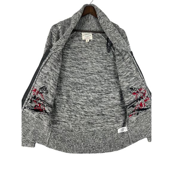 Cambridge Dry Goods Cardigan Sweater Ski Pattern Women’s Sz Large Gray - Picture 2 of 9